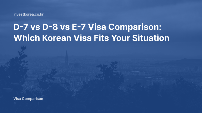 D-7 vs D-8 vs E-7 Visa Differences: Which Korean Visa Fits Your Situation?