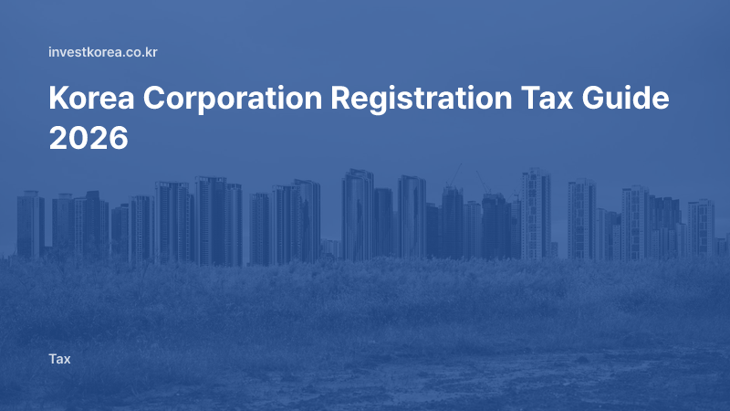 Korea Corporation Registration Tax Guide 2026