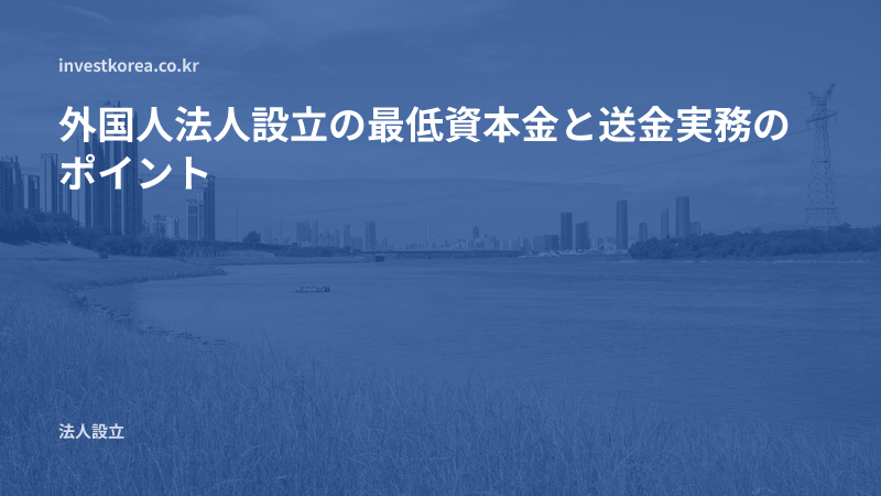 外国人法人設立の最低資本金と送金実務のポイント