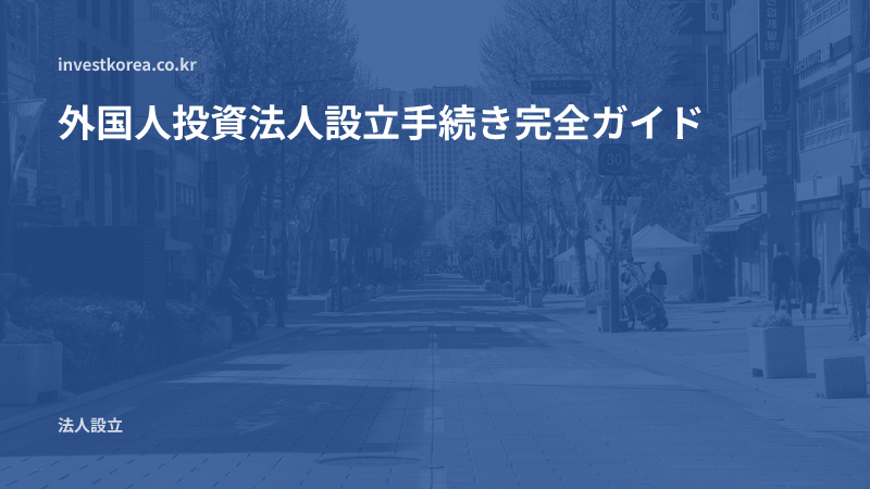 外国人投資法人設立手続き完全ガイド