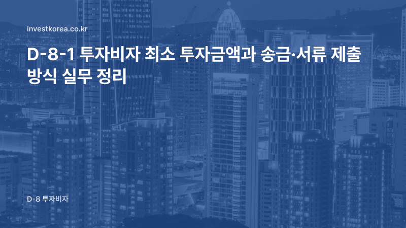 D-8-1 투자비자 최소 투자금액과 송금·서류 제출 방식 실무 정리