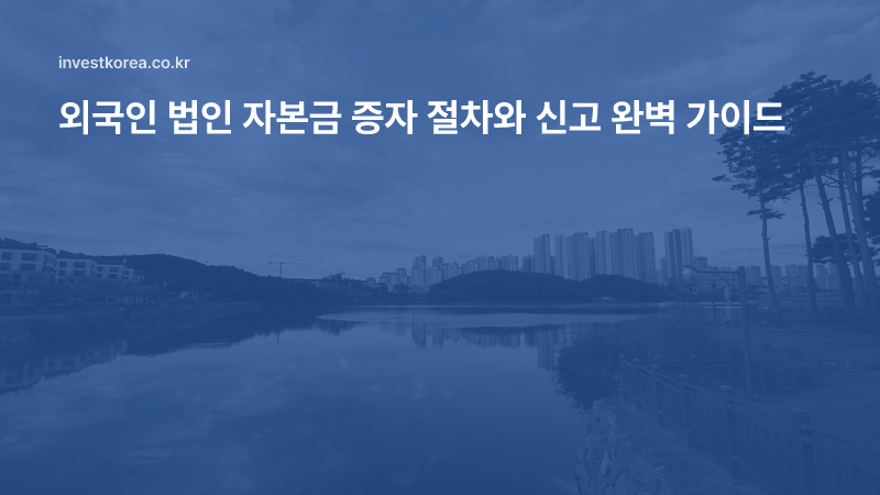 외국인 법인 자본금 증자 절차와 신고 완벽 가이드