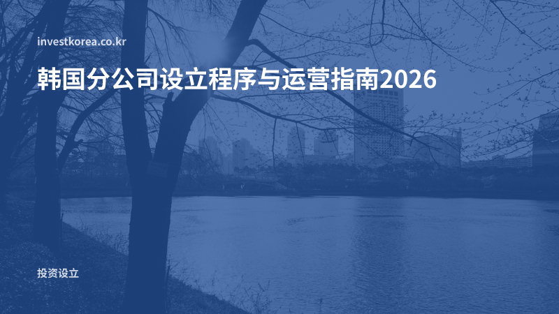 韩国分公司设立程序与运营指南2026